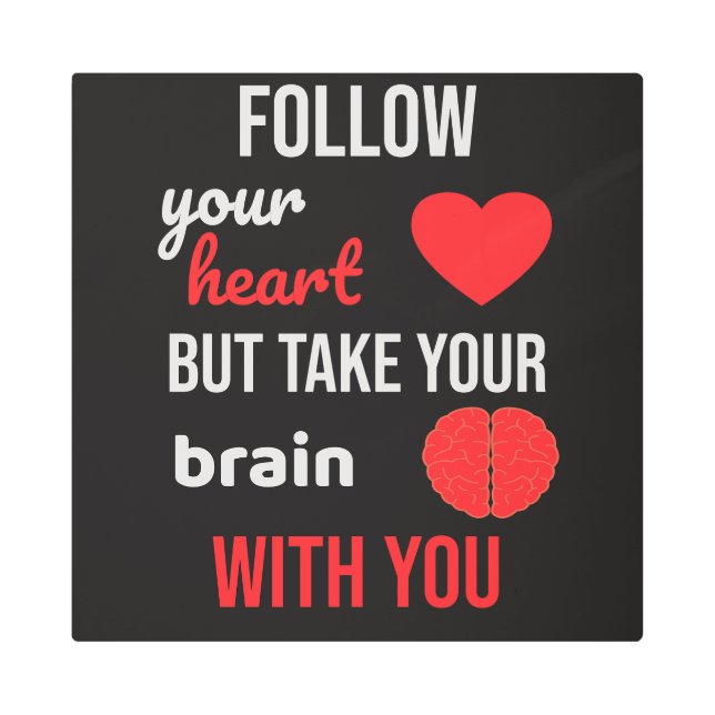 後を追ハートを持ち出せ メタルプリント (正面)