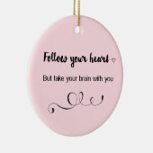 後を追ハートを持って行け セラミックオーナメント (右)