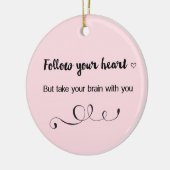 後を追ハートを持って行け セラミックオーナメント (左)
