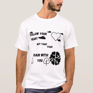 後を追ハートを持って行け Tシャツ