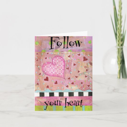 後を追ハートグリーティングカード シーズンカード (正面)