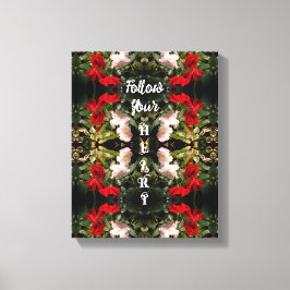 後を追ハートバラ抽象芸術感動的 キャンバスプリント