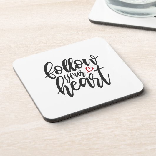 後を追ハートバレンタイン引用文 |コースター コースター (左側)