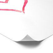 後を追ハートピンク水色引用文テンプレート ポスター (角)