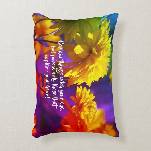 後を追ハートフラワー感動的の引用文 アクセントクッション (正面(垂直))