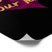 後を追ハートポスター(金ゴールド付き黒) ポスター (角)