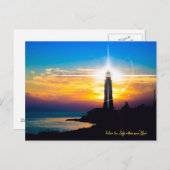 後を追ハート内の光 ポストカード (正面/裏面)