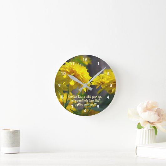 後を追ハート感動的引用文 ラウンド壁時計 (ホーム)