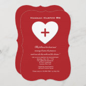 後を追ハート看護学校卒業証明書 招待状 (正面/裏面)