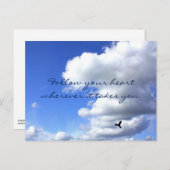 後を追ハート空感動的空 ポストカード (正面/裏面)