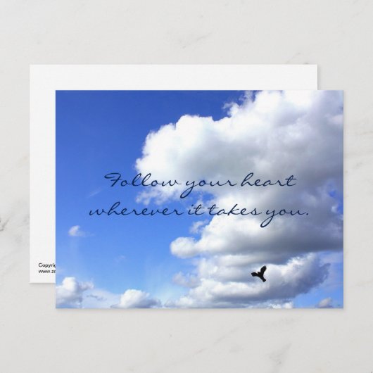 後を追ハート空感動的空 ポストカード (正面/裏面)