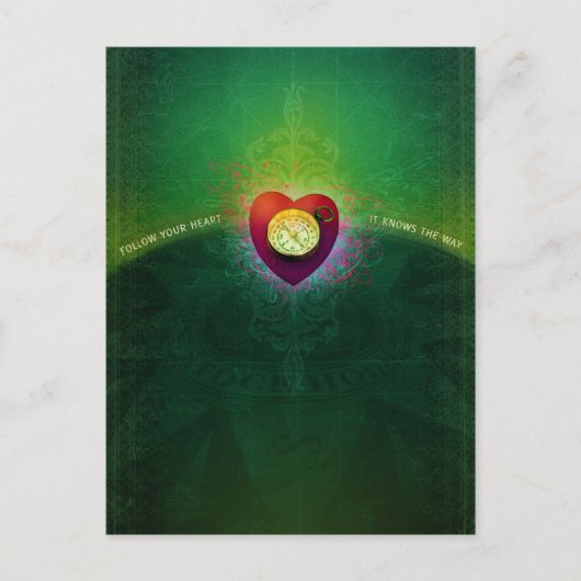 後を追ハート（はがき） ポストカード (正面)