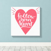 後を追ハート キャンバスプリント (インサイチュ (ウッドフロア))
