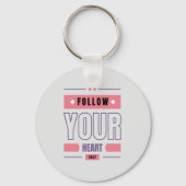 後を追ハート キーホルダー (正面)