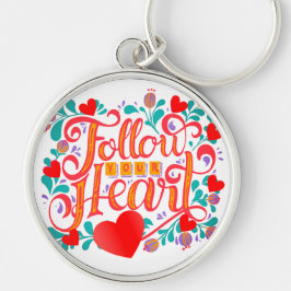 後を追ハート キーホルダー