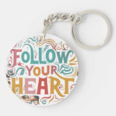 後を追ハート キーホルダー (裏面)