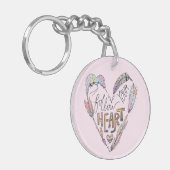 後を追ハート キーホルダー (正面左)