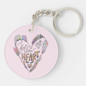 後を追ハート キーホルダー (裏面)