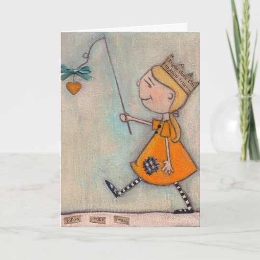 後を追ハート – グリーティングカード (正面)