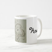 後を追ハート コーヒーマグカップ (正面右)