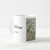 後を追ハート コーヒーマグカップ (正面左)