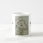 後を追ハート コーヒーマグカップ (中央)