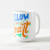 後を追ハート コーヒーマグカップ (正面右)