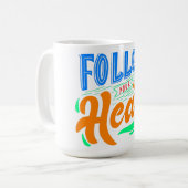 後を追ハート コーヒーマグカップ (正面左)