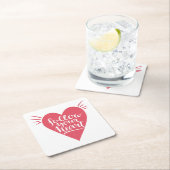 後を追ハート スクエアペーパーコースター (インサイチュ)