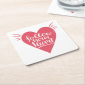 後を追ハート スクエアペーパーコースター (アングル)