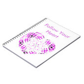 後を追ハート、ノートブック紫ホワイト ノートブック (左側)