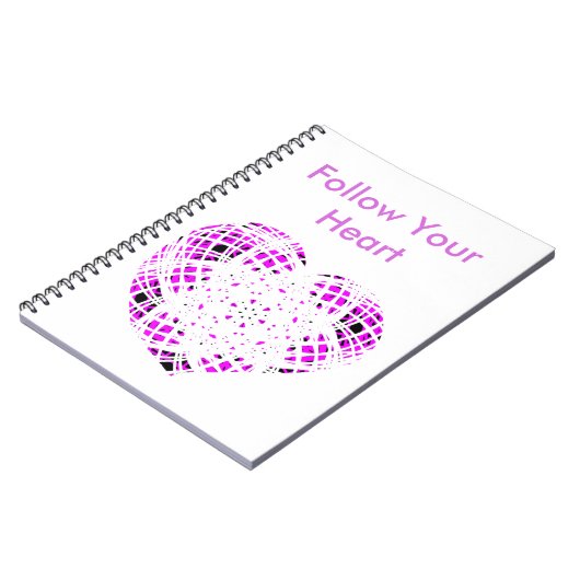 後を追ハート、ノートブック紫ホワイト ノートブック (左側)