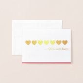 後を追ハート...バレンタイン 箔カード (封筒付き正面)