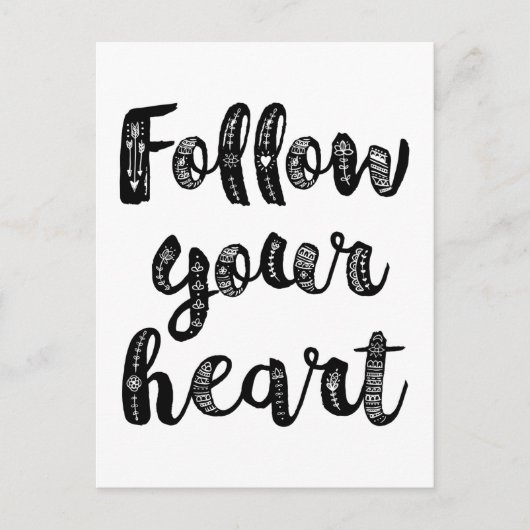 後を追ハート ポストカード (正面)