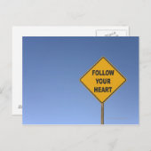 後を追ハート ポストカード (正面/裏面)