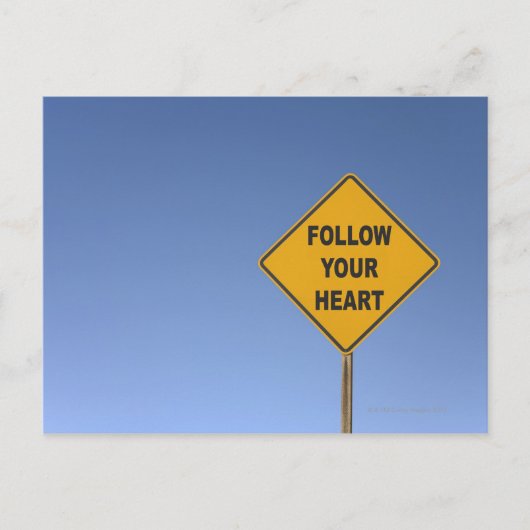 後を追ハート ポストカード (正面)