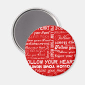 後を追ハート（赤） マグネット (正面/裏面)