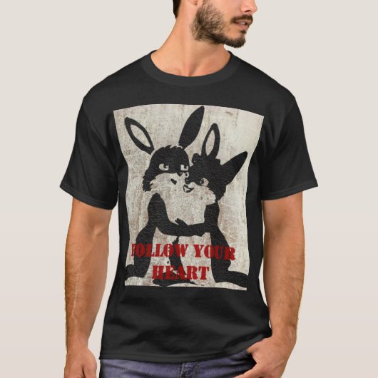 後を追ハート Tシャツ (正面)