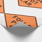 後を追パイロット車の道路工事建築標識 ラッピングペーパー