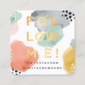 後を追モダンMe, ミニマル & Data Water Color スクエア名刺 (正面)