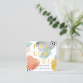 後を追モダンMe, ミニマル & Data Water Color スクエア名刺 (スタンド正面)