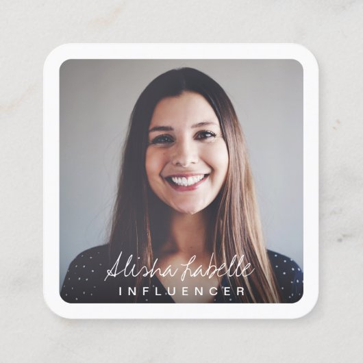 後を追モダンMe, ミニマル & Data Water Color スクエア名刺 (裏面)