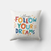 後を追夢のおもしろいカラフルタイポグラフィ2 クッション (裏面)