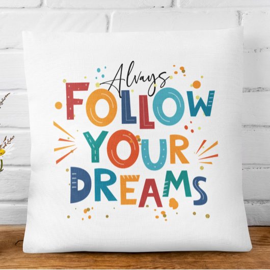 後を追夢のおもしろいカラフルタイポグラフィ2 クッション