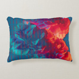 後を追夢の引用文カラフル花 アクセントクッション