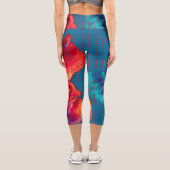 後を追夢の引用文カラフル花 カプリレギンス (裏面)