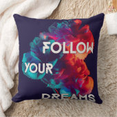 後を追夢の引用文カラフル花 クッション (ブランケット)