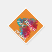 後を追夢の引用文カラフル花 スタンダードカクテルナプキン (角)