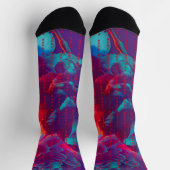 後を追夢の引用文カラフル花 ソックス (上部)