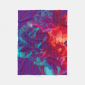 後を追夢の引用文カラフル花 フリースブランケット (正面)